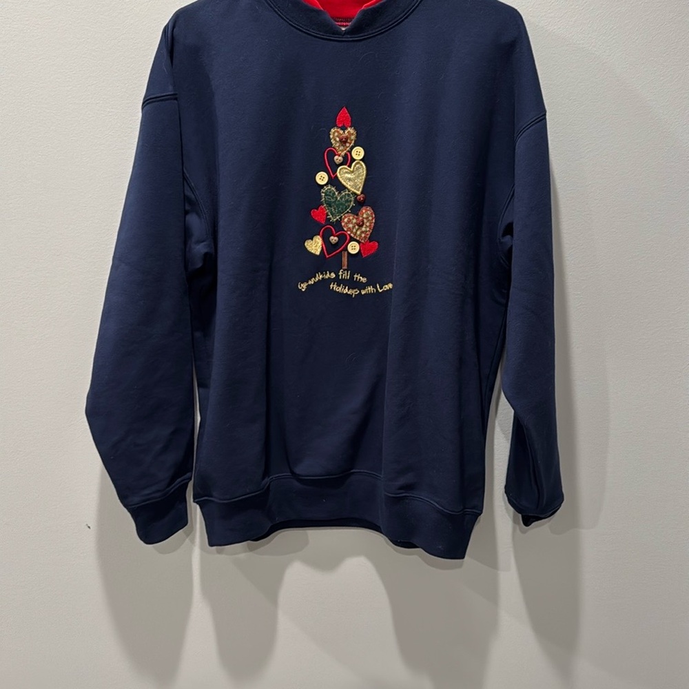 Navy Grandma Holiday Tree Sweater